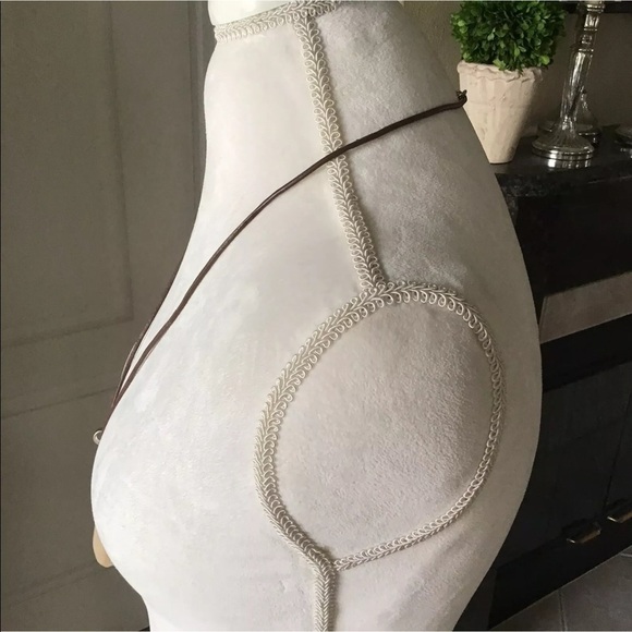 NEW Taupe Teardrop Pendant Statement Drop Necklace Long Wax Cord Mod Resin - Picture 5 of 6